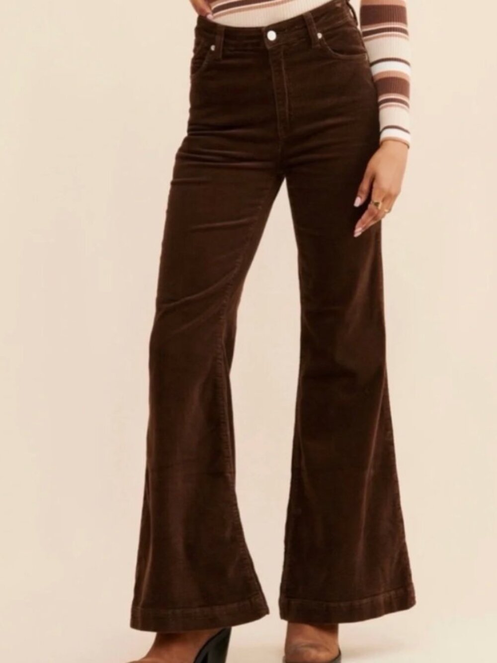 Rolla’s Espresso Brown Eastcoast Flare Corduroy Pants